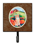 Tabby Cat in Pumpins Leash or Key Holder Wall Hooks, Key Hooks Holder, Coat Rack Wall Mount, Coat Hooks, Hooks for Hanging Keys, Towels, Aprons, Leashes