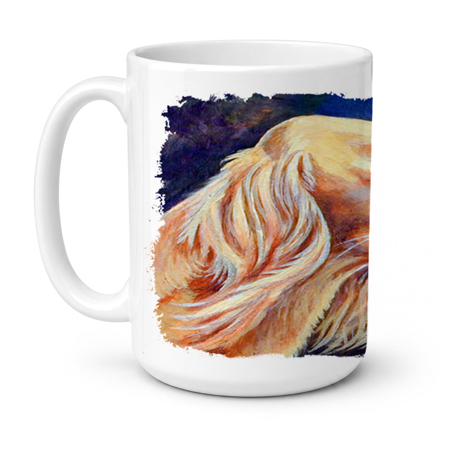 Saluki Ceramic Coffee Mug 15 oz Decorative Large C Handle Mug Cup for Tea, Cocoa Hot Chocolate