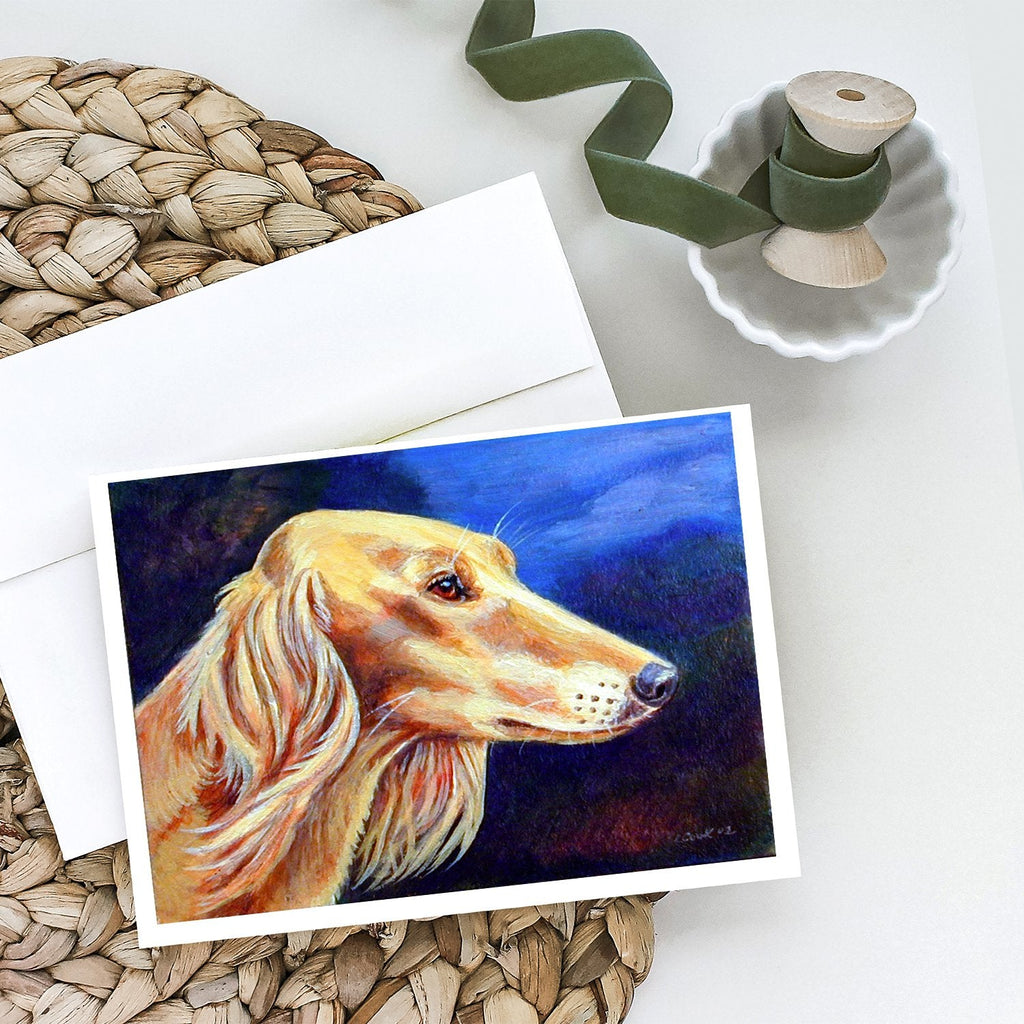 Saluki Greeting Cards Pack of 8 Blank Cards with Envelopes Whimsical A7 Size 5x7