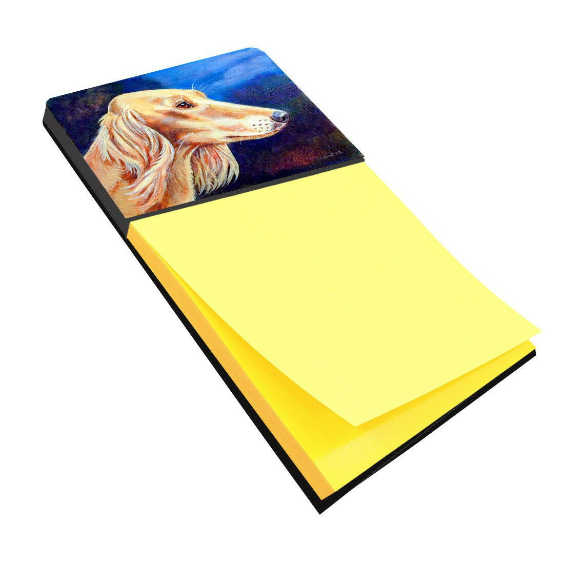 Saluki Watercolor Sticky Note Holder Refillable Dispenser Desk Accessory 3x3 Pad Gift