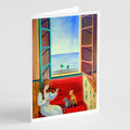 Italian Greyhounds and Violinist Greeting Cards Pack of 8 Blank Cards with Envelopes Whimsical A7 Size 5x7