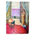 French Bulldog and lady House Flag 28x40 Porch Sleeve Pole Decorative Outside Yard Banner Artwork Wall Hanging, Polyester