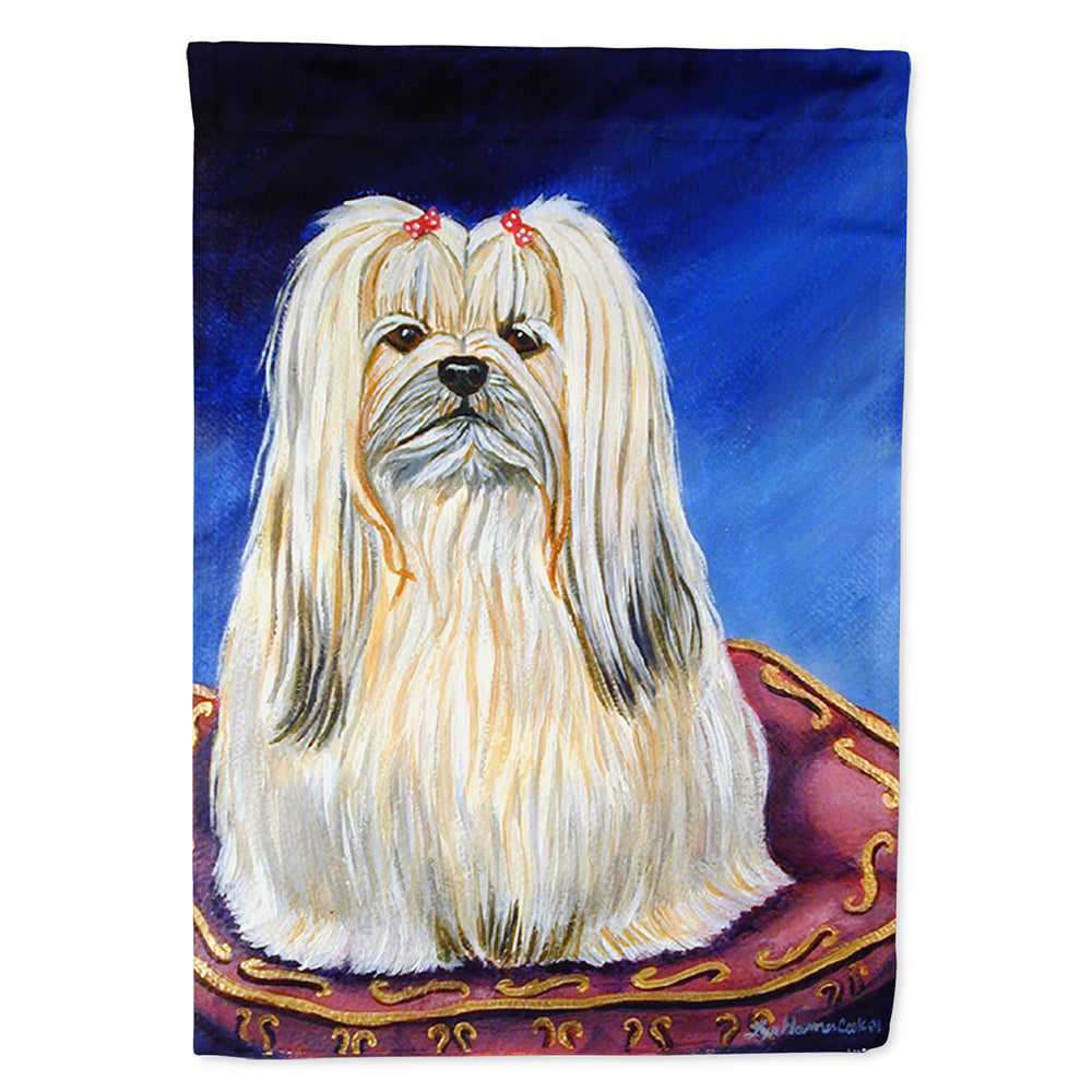 Lhasa Apso House Flag 28x40 Porch Sleeve Pole Decorative Outside Yard Banner Artwork Wall Hanging, Polyester