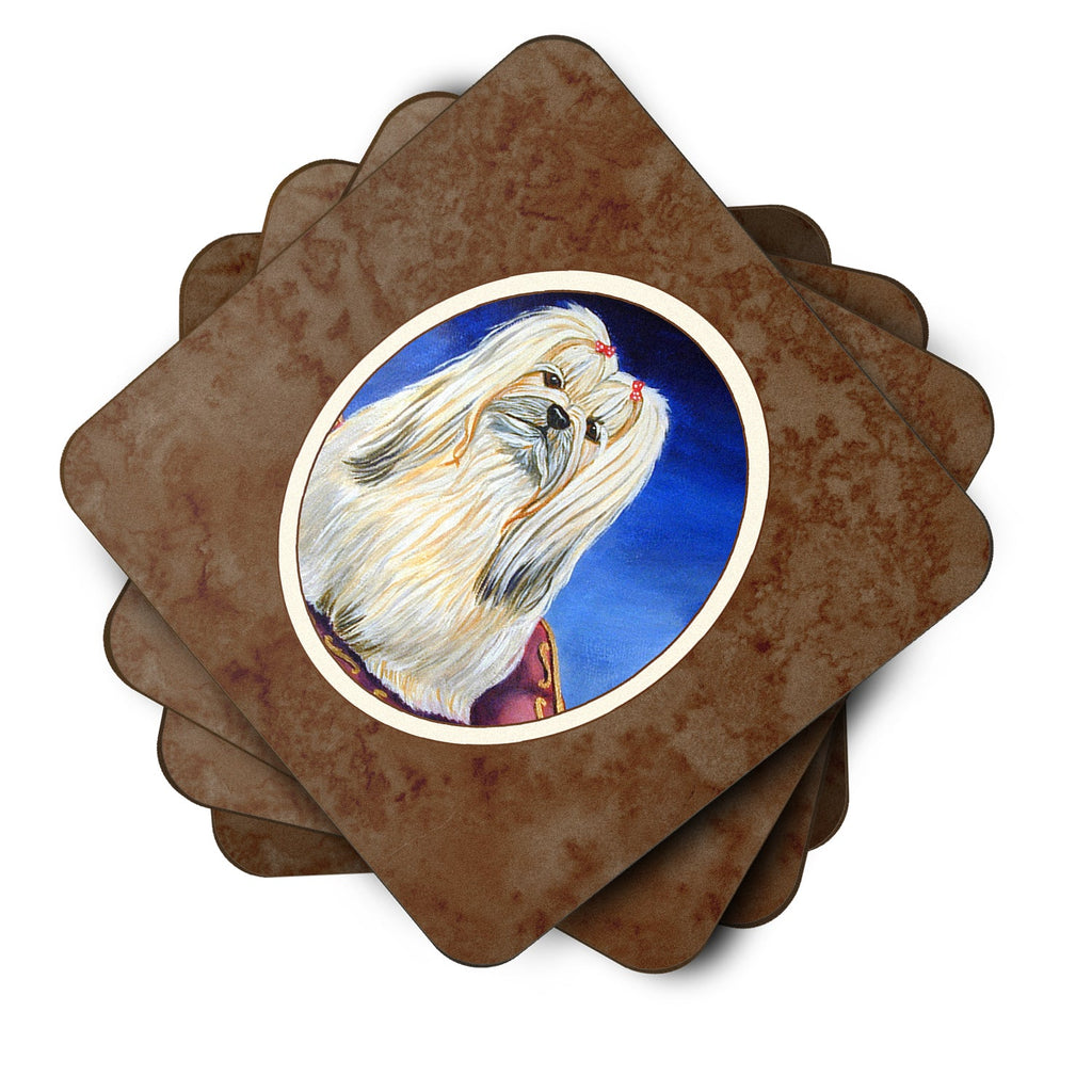 Lhasa Apso Foam Coasters Set of 4 Cup Coasters for Indoor Outdoor, Tabletop Protection, Anti Slip, Mouse pad Material