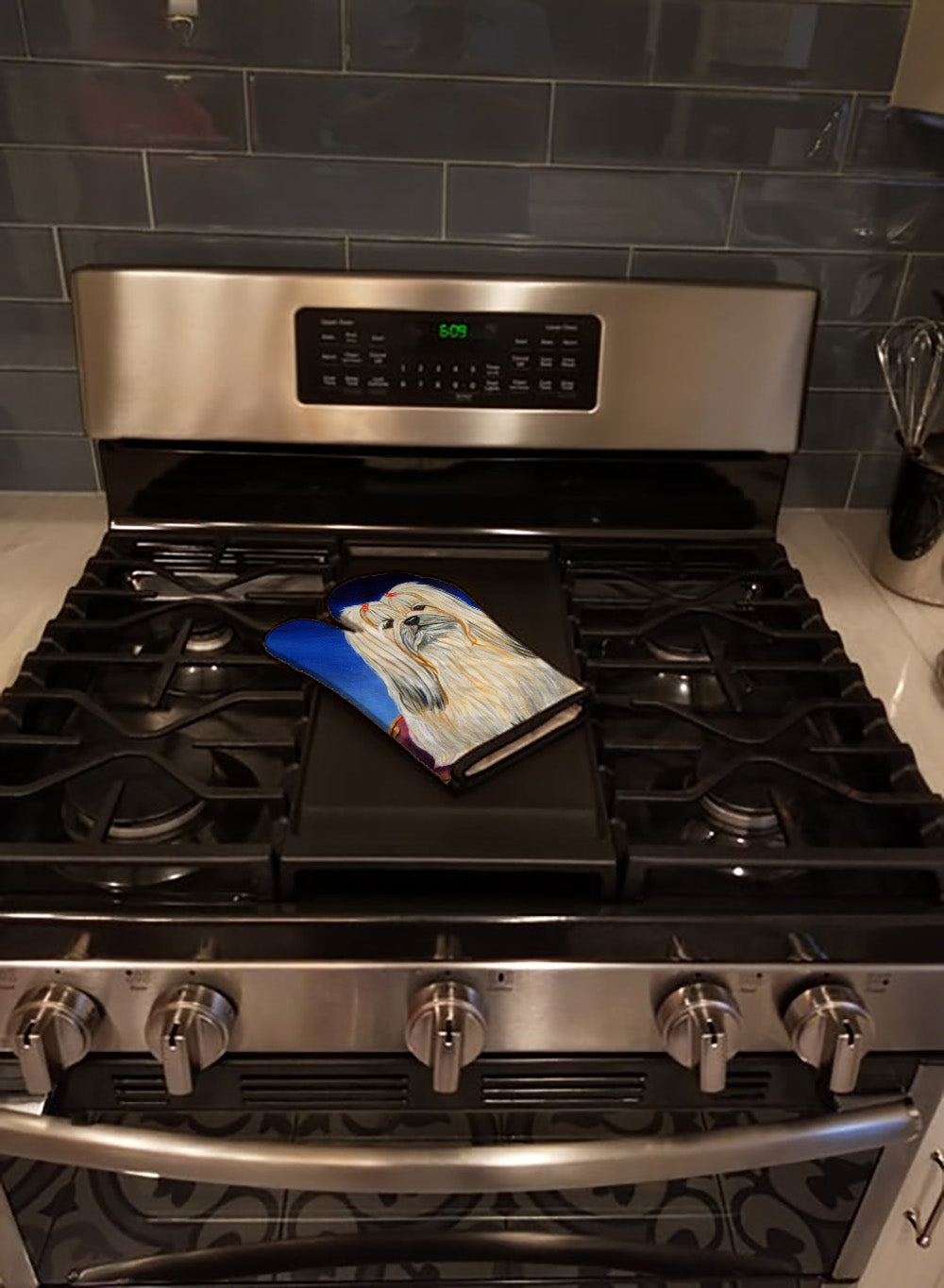 Lhasa Apso Oven Mitt Heat Resistant Thick Oven Mitt for Hot Pans and Oven, Kitchen Mitt Protect Hands, Cooking Baking Glove