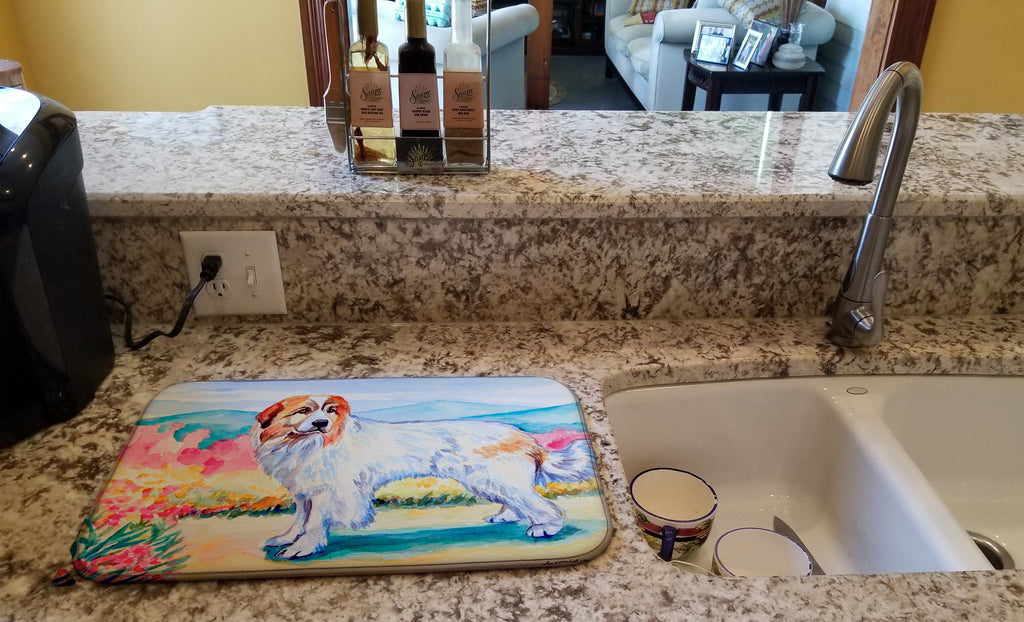 Great Pyrenees Dish Drying Mat Absorbent Dish Drying Mat Pad for Kitchen Counter Dish Drainer Mat for Countertop, 14 x 21", Multicolor