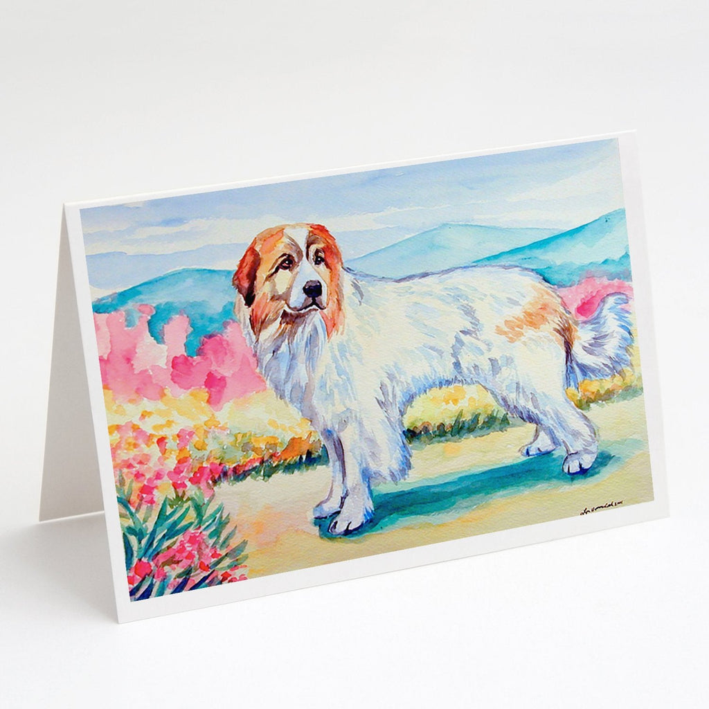 Great Pyrenees Greeting Cards Pack of 8 Blank Cards with Envelopes Whimsical A7 Size 5x7