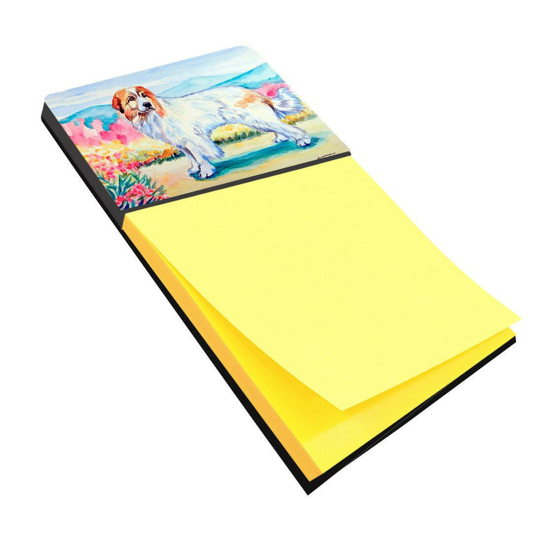 Great Pyrenees Watercolor Sticky Note Holder Refillable Dispenser Desk Accessory 3x3 Pad Gift