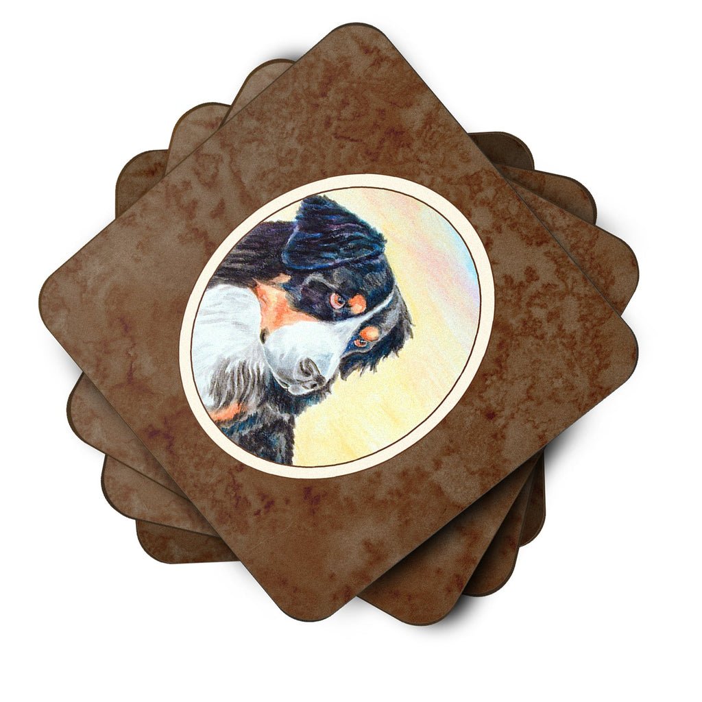 Bernese Mountain Dog Foam Coasters Set of 4 Cup Coasters for Indoor Outdoor, Tabletop Protection, Anti Slip, Mouse pad Material