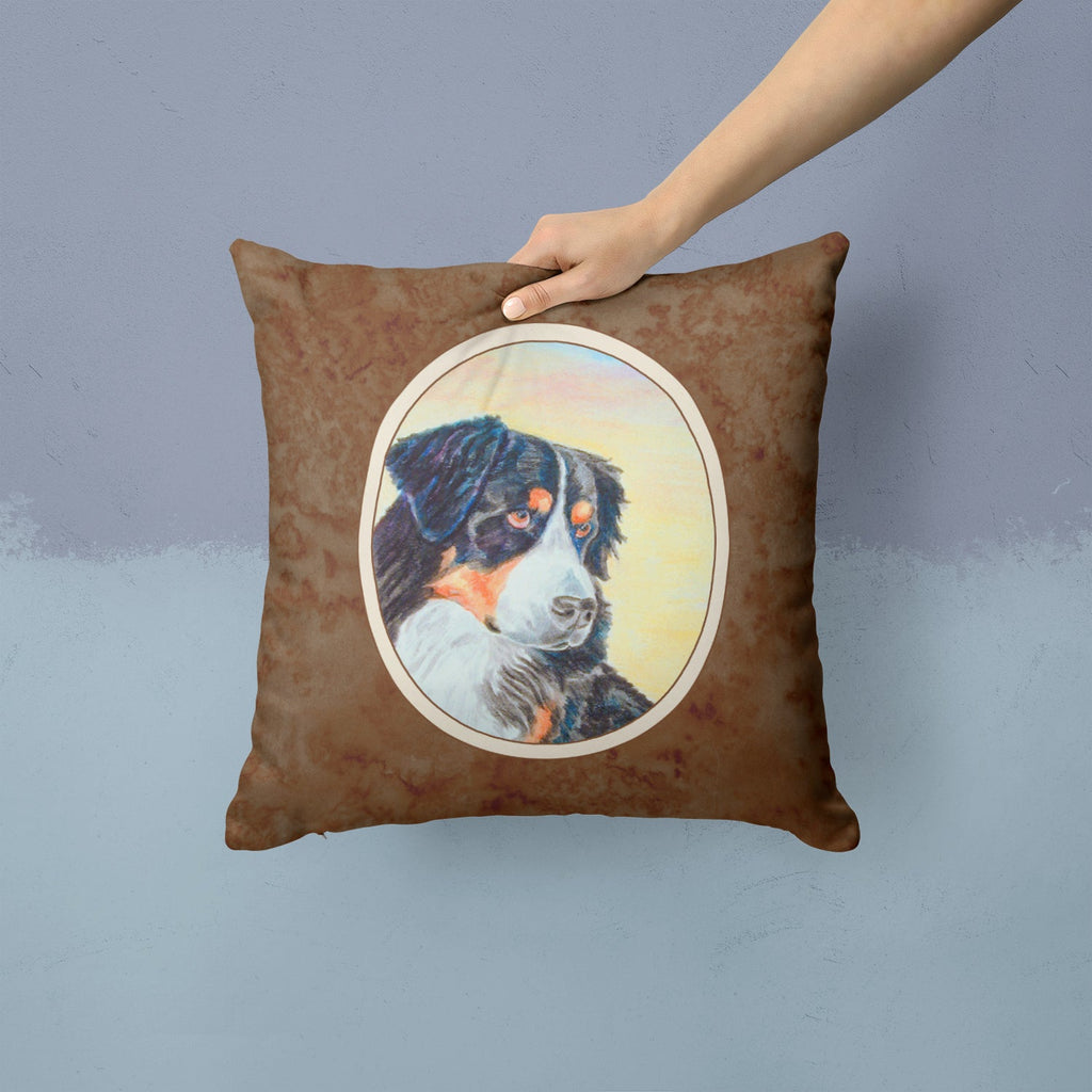 Bernese Mountain Dog Decorative Throw Pillow 14x14 Indoor Outdoor Accent Cushion, Fabric Cover with Insert for Sofa, Bed, Porch & Living Room