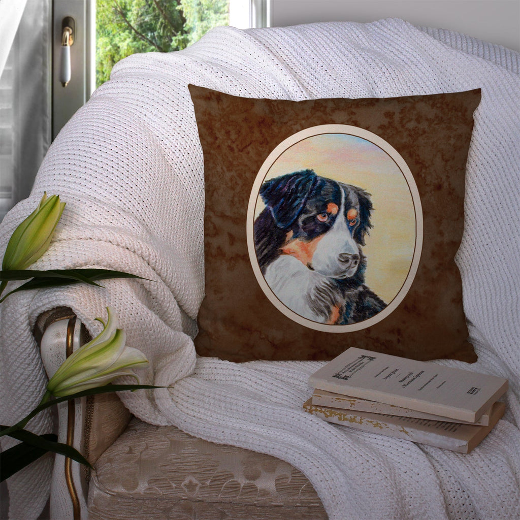 Bernese Mountain Dog Decorative Throw Pillow 14x14 Indoor Outdoor Accent Cushion, Fabric Cover with Insert for Sofa, Bed, Porch & Living Room