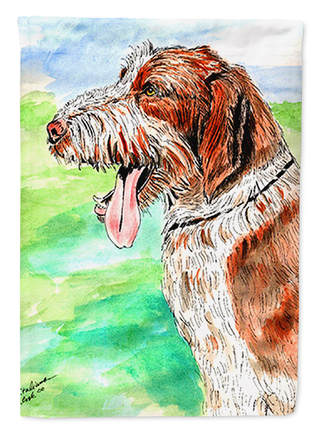 Italiano Spinone House Flag 28x40 Porch Sleeve Pole Decorative Outside Yard Banner Artwork Wall Hanging, Polyester