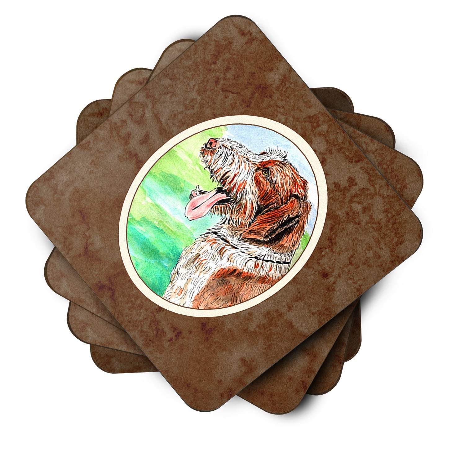 Italiano Spinone Foam Coasters Set of 4 Cup Coasters for Indoor Outdoor, Tabletop Protection, Anti Slip, Mouse pad Material