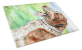 Italiano Spinone Cutting Board Tempered Glass Kitchen Cutting Surface, Heat Resistant Chopping, Non-Slip Feet, Food Prep & Serving