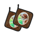 Italiano Spinone Pot Holder Set of 2 Heat Resistant Quilted Hot Pads 7.5 x 7.5 Inch, Insulated Kitchen Trivets for Cooking & Baking