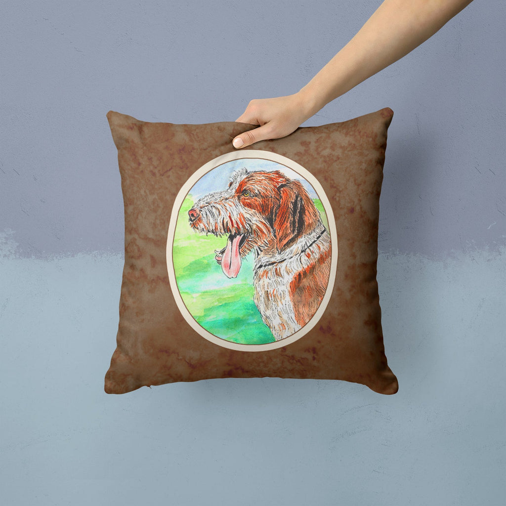 Italiano Spinone Decorative Throw Pillow 14x14 Indoor Outdoor Accent Cushion, Fabric Cover with Insert for Sofa, Bed, Porch & Living Room