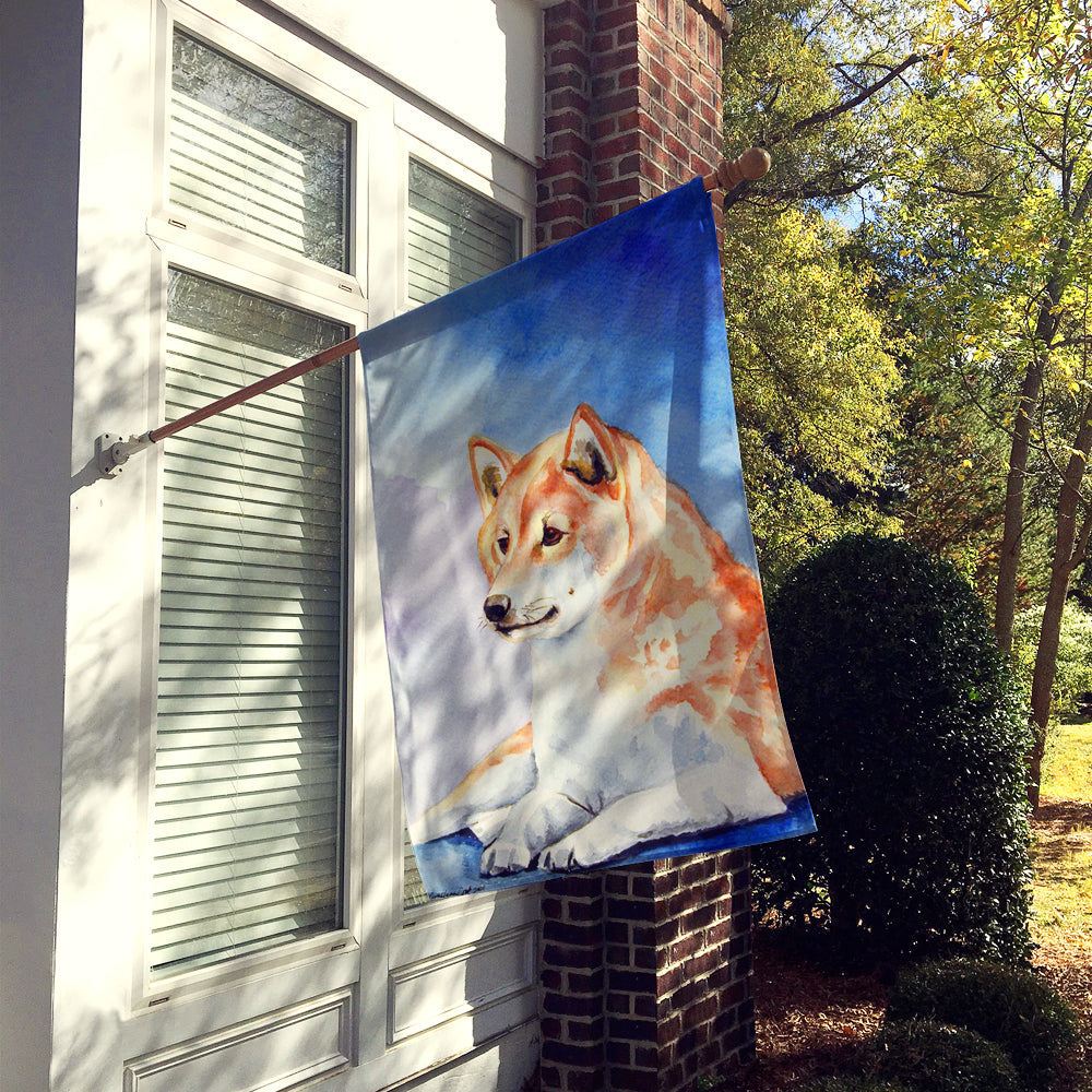 Shiba Inu House Flag 28x40 Porch Sleeve Pole Decorative Outside Yard Banner Artwork Wall Hanging, Polyester