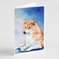 Shiba Inu Greeting Cards Pack of 8 Blank Cards with Envelopes Whimsical A7 Size 5x7
