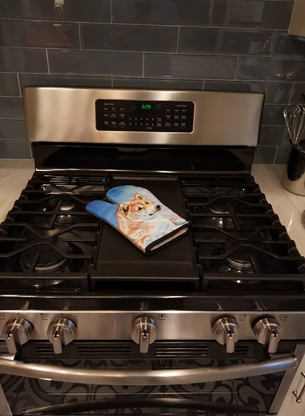Shiba Inu Oven Mitt Heat Resistant Thick Oven Mitt for Hot Pans and Oven, Kitchen Mitt Protect Hands, Cooking Baking Glove