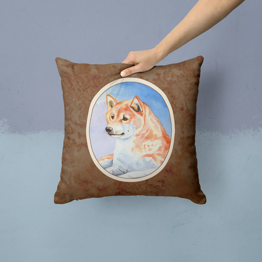 Shiba Inu Decorative Throw Pillow 14x14 Indoor Outdoor Accent Cushion, Fabric Cover with Insert for Sofa, Bed, Porch & Living Room