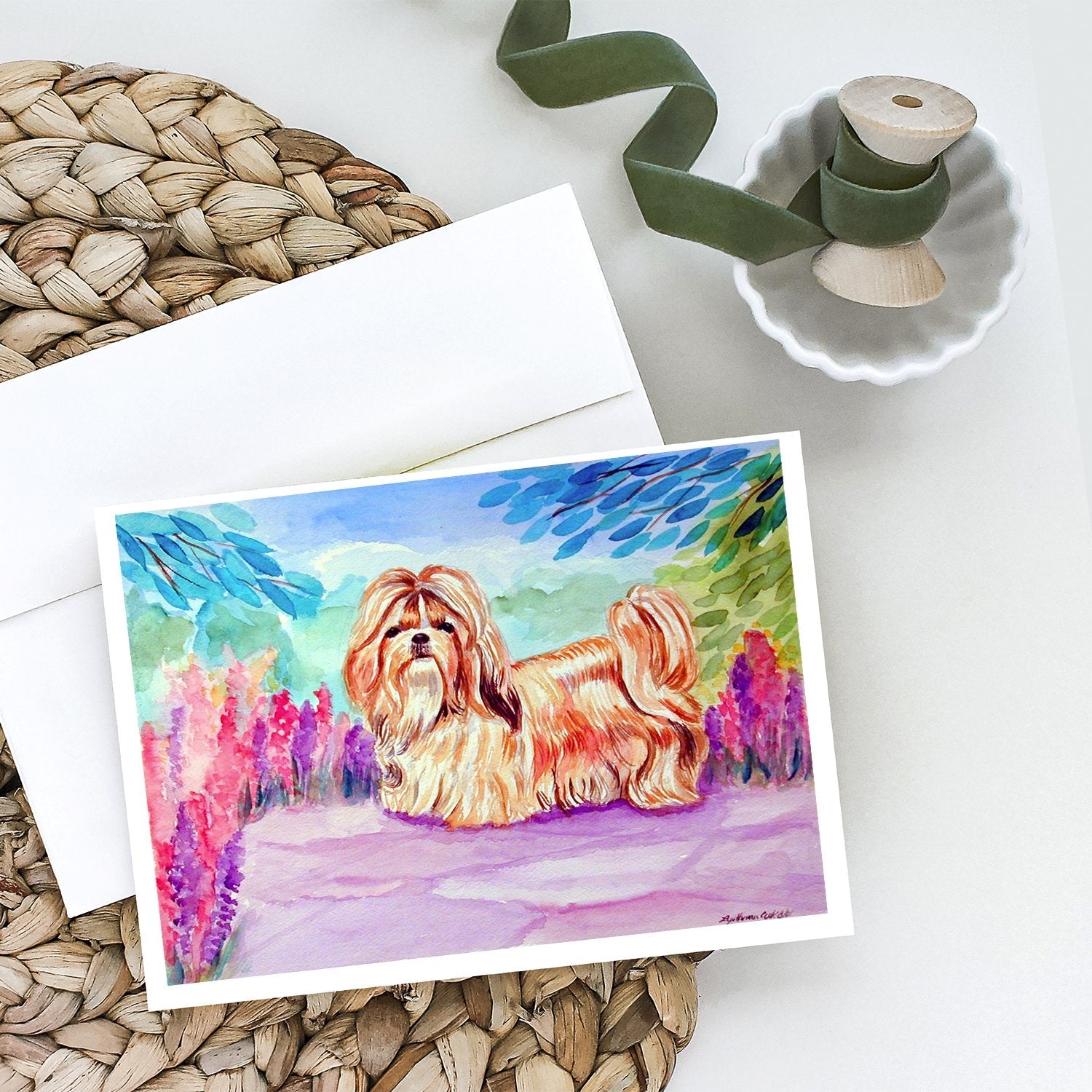 Shih Tzu Greeting Cards Pack of 8 Blank Cards with Envelopes Whimsical A7 Size 5x7