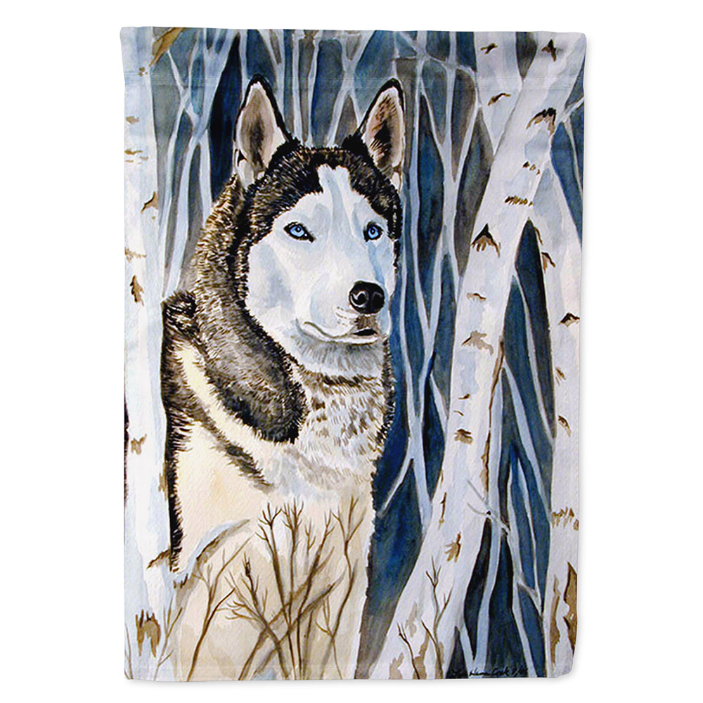 Siberian Husky House Flag 28x40 Porch Sleeve Pole Decorative Outside Yard Banner Artwork Wall Hanging, Polyester