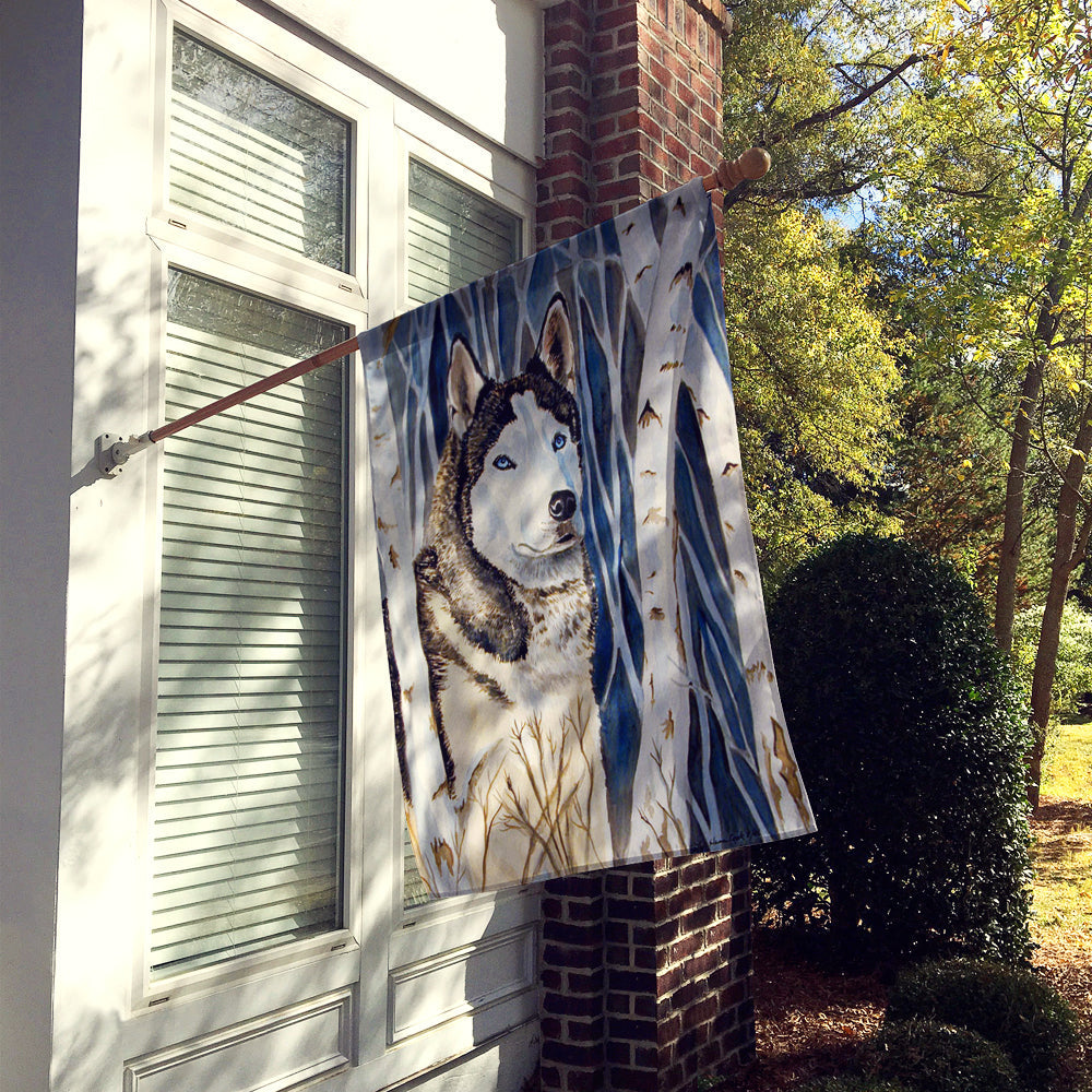 Siberian Husky House Flag 28x40 Porch Sleeve Pole Decorative Outside Yard Banner Artwork Wall Hanging, Polyester