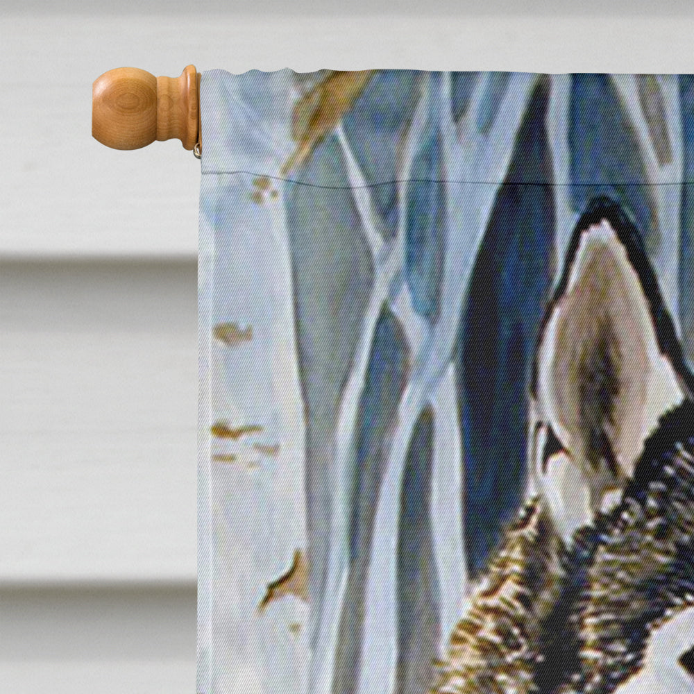 Siberian Husky House Flag 28x40 Porch Sleeve Pole Decorative Outside Yard Banner Artwork Wall Hanging, Polyester
