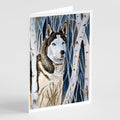 Siberian Husky Greeting Cards Pack of 8 Blank Cards with Envelopes Whimsical A7 Size 5x7