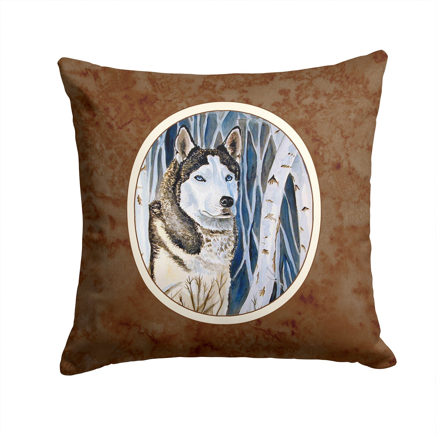 Siberian Husky Decorative Throw Pillow 14x14 Indoor Outdoor Accent Cushion, Fabric Cover with Insert for Sofa, Bed, Porch & Living Room