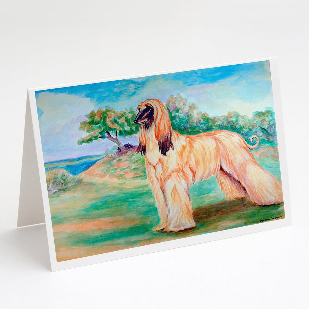 Afghan Hound Greeting Cards Pack of 8 Blank Cards with Envelopes Whimsical A7 Size 5x7