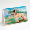 Afghan Hound Greeting Cards Pack of 8 Blank Cards with Envelopes Whimsical A7 Size 5x7