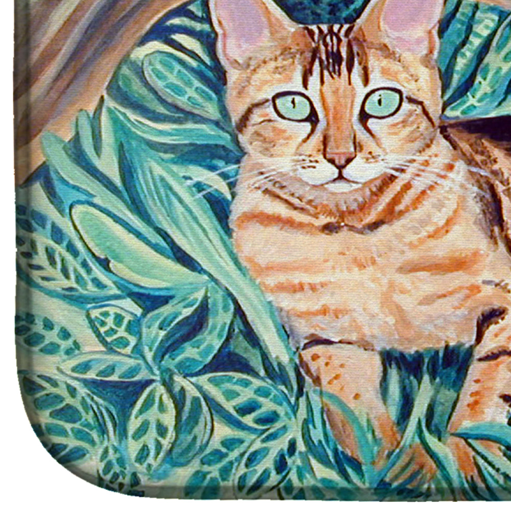 Cat - Maine Coon Dish Drying Mat Absorbent Dish Drying Mat Pad for Kitchen Counter Dish Drainer Mat for Countertop, 14 x 21", Multicolor