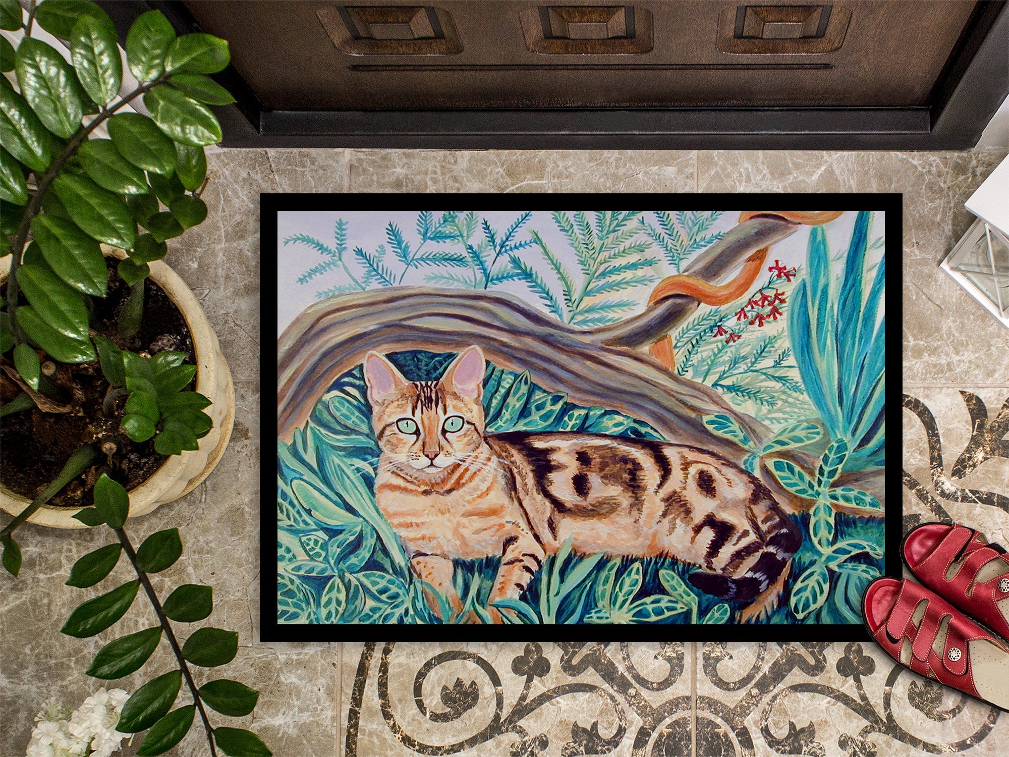 Cat - Maine Coon Doormat Indoor Outdoor 24H X 36W Front Door Mat Rugs for Entryway, Non Slip Washable Low Pile,