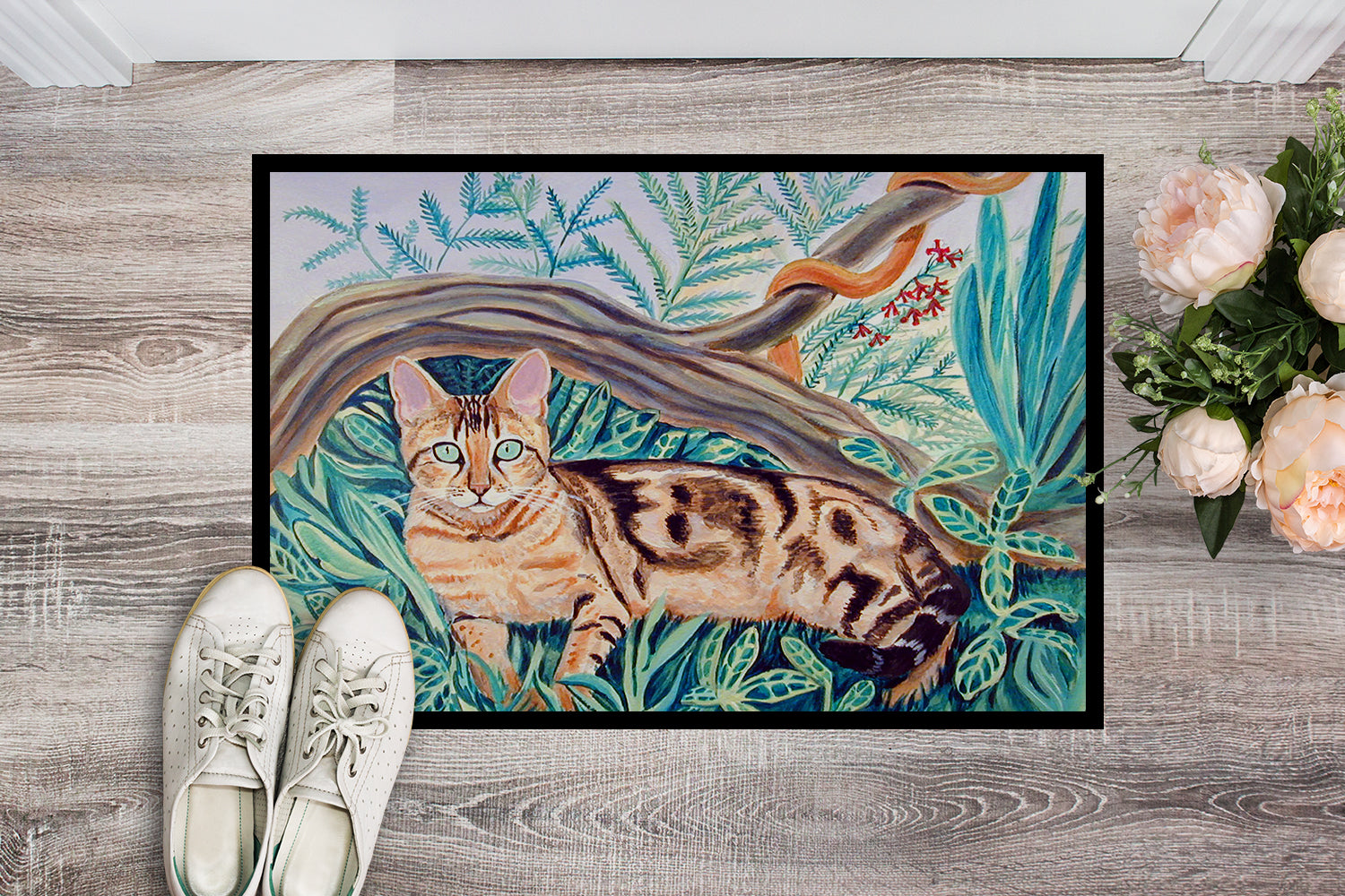 Cat - Maine Coon Doormat Indoor Outdoor 18H X 27W Front Door Mat Rugs for Entryway, Non Slip Washable