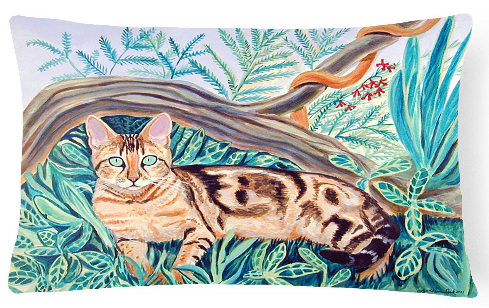 Cat - Maine Coon Decorative Throw Pillow 12x16 Indoor Outdoor Accent Cushion, Fabric Cover with Insert for Sofa, Bed, Porch & Living Room