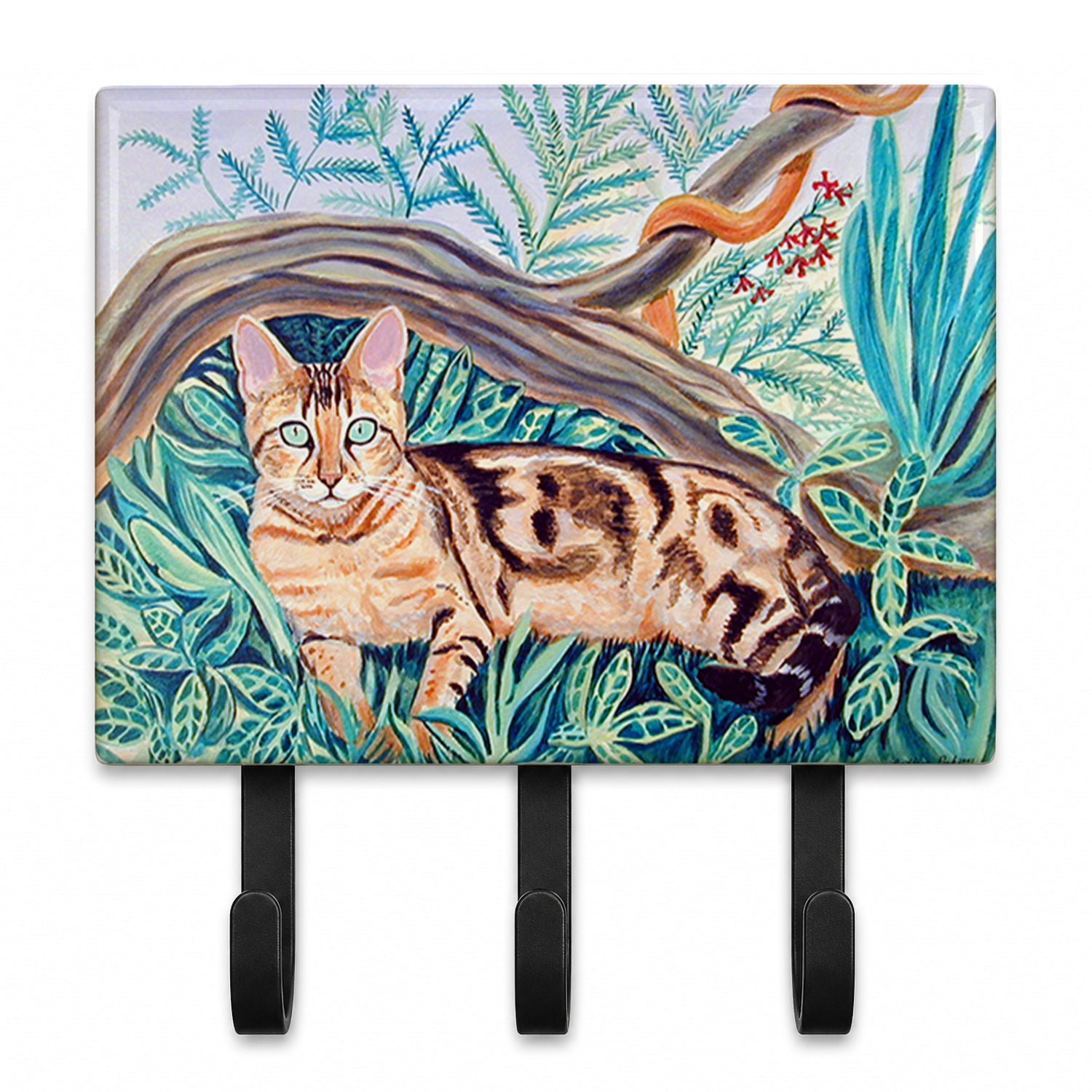 Cat - Maine Coon Leash or Key Holder Wall Hooks, Coat Rack Wall Mount, for Hanging Keys, Towels, Aprons, Leashes