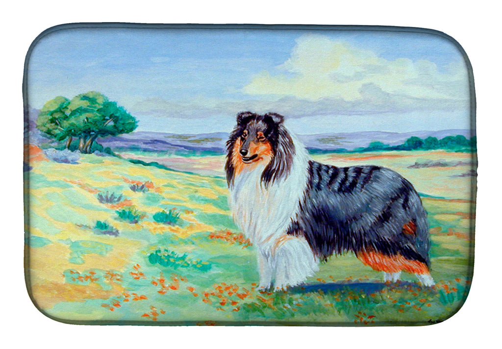 Collie Dish Drying Mat Absorbent Dish Drying Mat Pad for Kitchen Counter Dish Drainer Mat for Countertop, 14 x 21", Multicolor