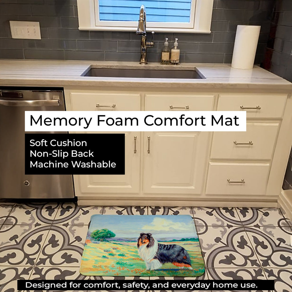 Collie Memory Foam Kitchen Mat Machine Washable Anti-Fatigue Cushion Comfort Bath or Kitchen Rug