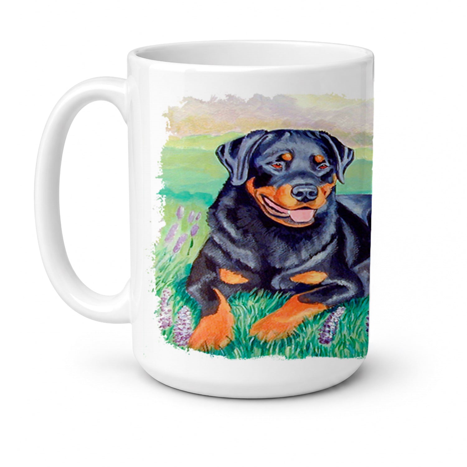 Rottweiler Ceramic Coffee Mug 15 oz Decorative Large C Handle Mug Cup for Tea, Cocoa Hot Chocolate