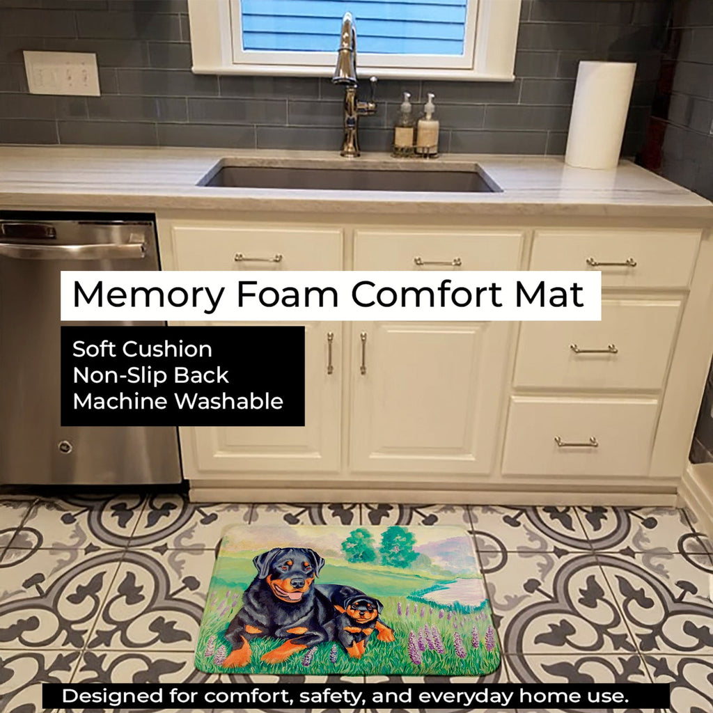 Rottweiler Memory Foam Kitchen Mat Machine Washable Anti-Fatigue Cushion Comfort Bath or Kitchen Rug