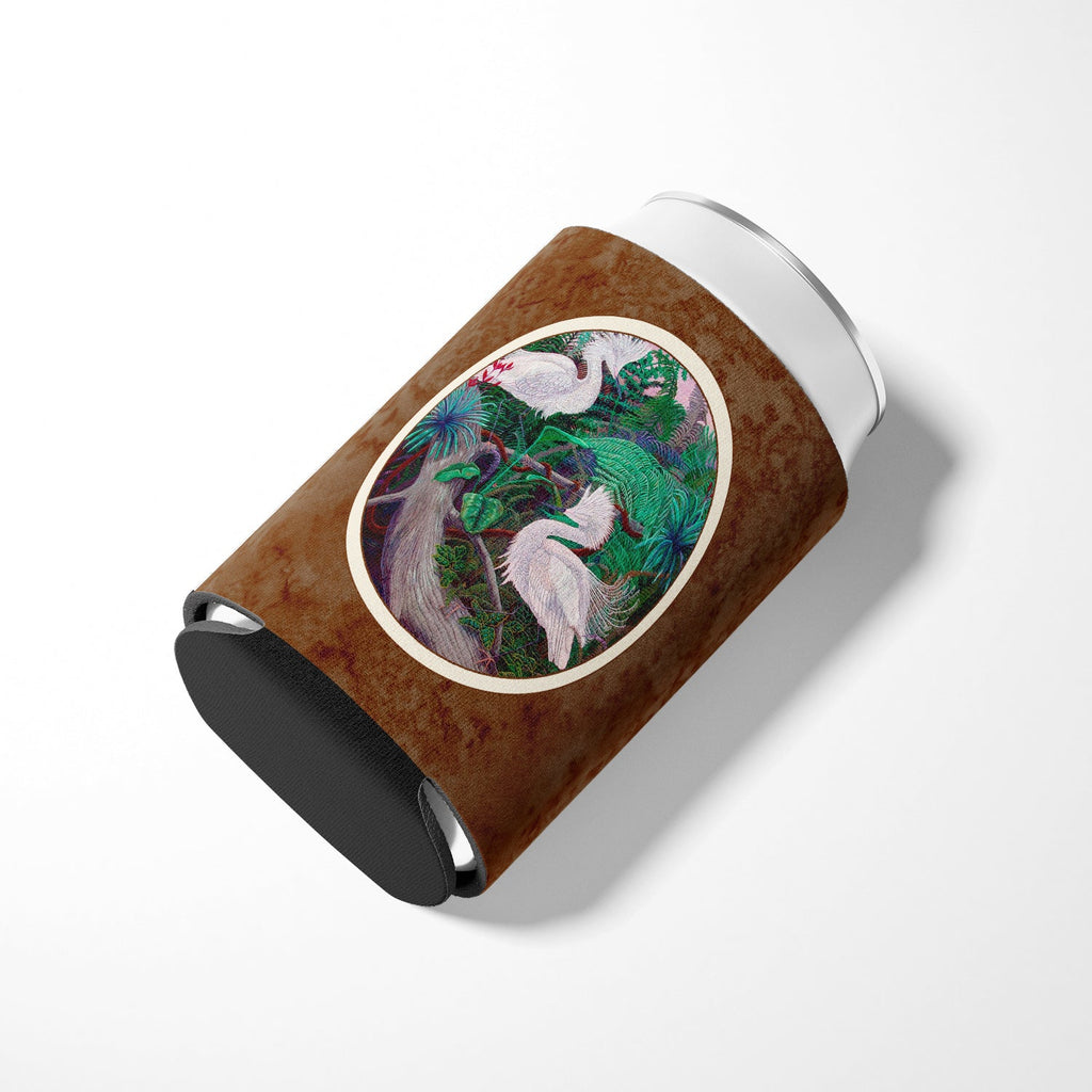 Bird - Egret Can or Bottle Hugger Cooler Sleeve for Standard 12 oz Cans, Insulated Foam Beer & Soda Can Hugger Reusable