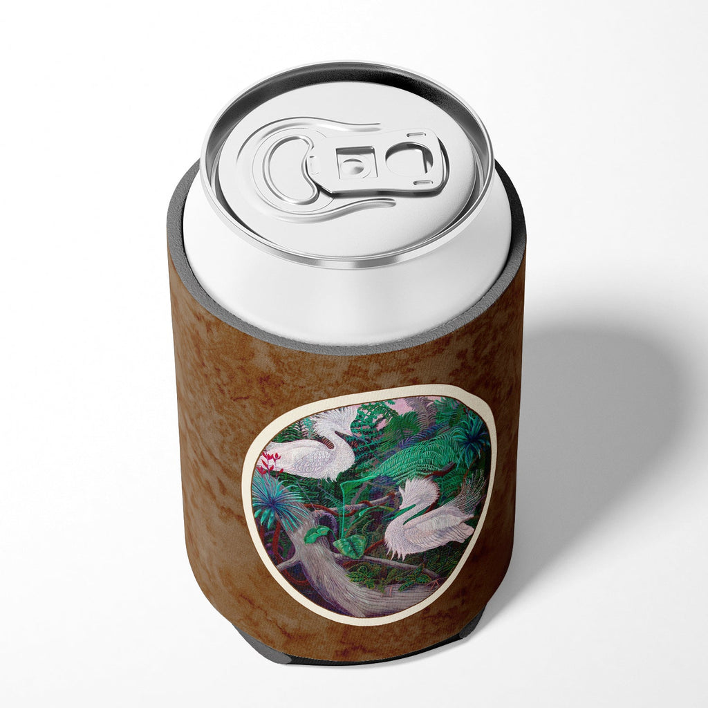 Bird - Egret Can or Bottle Hugger Cooler Sleeve for Standard 12 oz Cans, Insulated Foam Beer & Soda Can Hugger Reusable