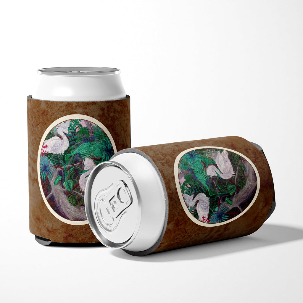 Bird - Egret Can or Bottle Hugger Cooler Sleeve for Standard 12 oz Cans, Insulated Foam Beer & Soda Can Hugger Reusable