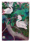 Bird - Egret House Flag 28x40 Porch Sleeve Pole Decorative Outside Yard Banner Artwork Wall Hanging, Polyester