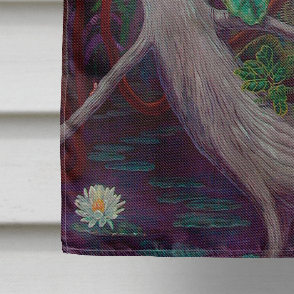 Bird - Egret House Flag 28x40 Porch Sleeve Pole Decorative Outside Yard Banner Artwork Wall Hanging, Polyester