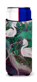 Bird - Egret Slim Can Hugger , Insulated Foam Hugger for 12 oz Slim Cans, Beer Bottles & Water Bottles, Printed in USA