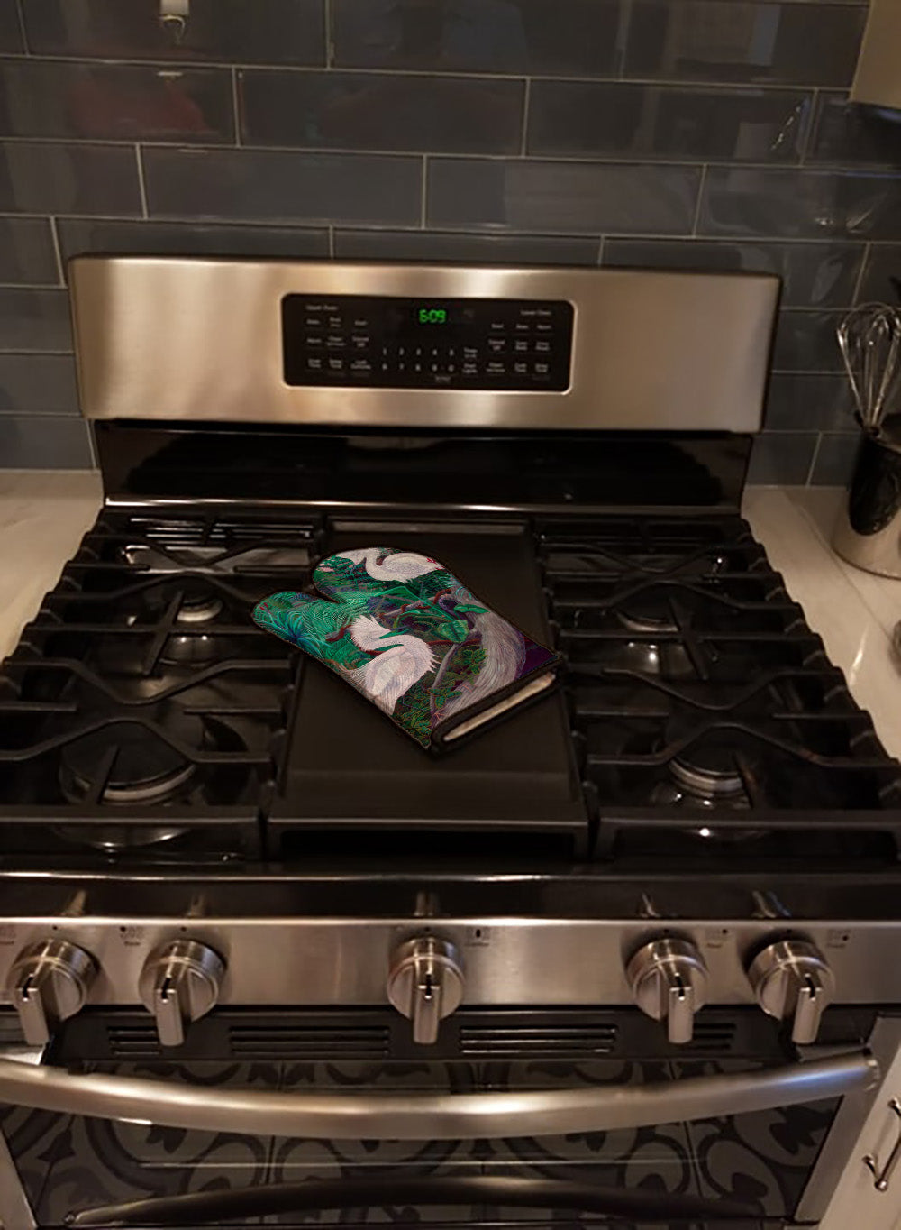 Bird - Egret Oven Mitt Heat Resistant Thick Oven Mitt for Hot Pans and Oven, Kitchen Mitt Protect Hands, Cooking Baking Glove