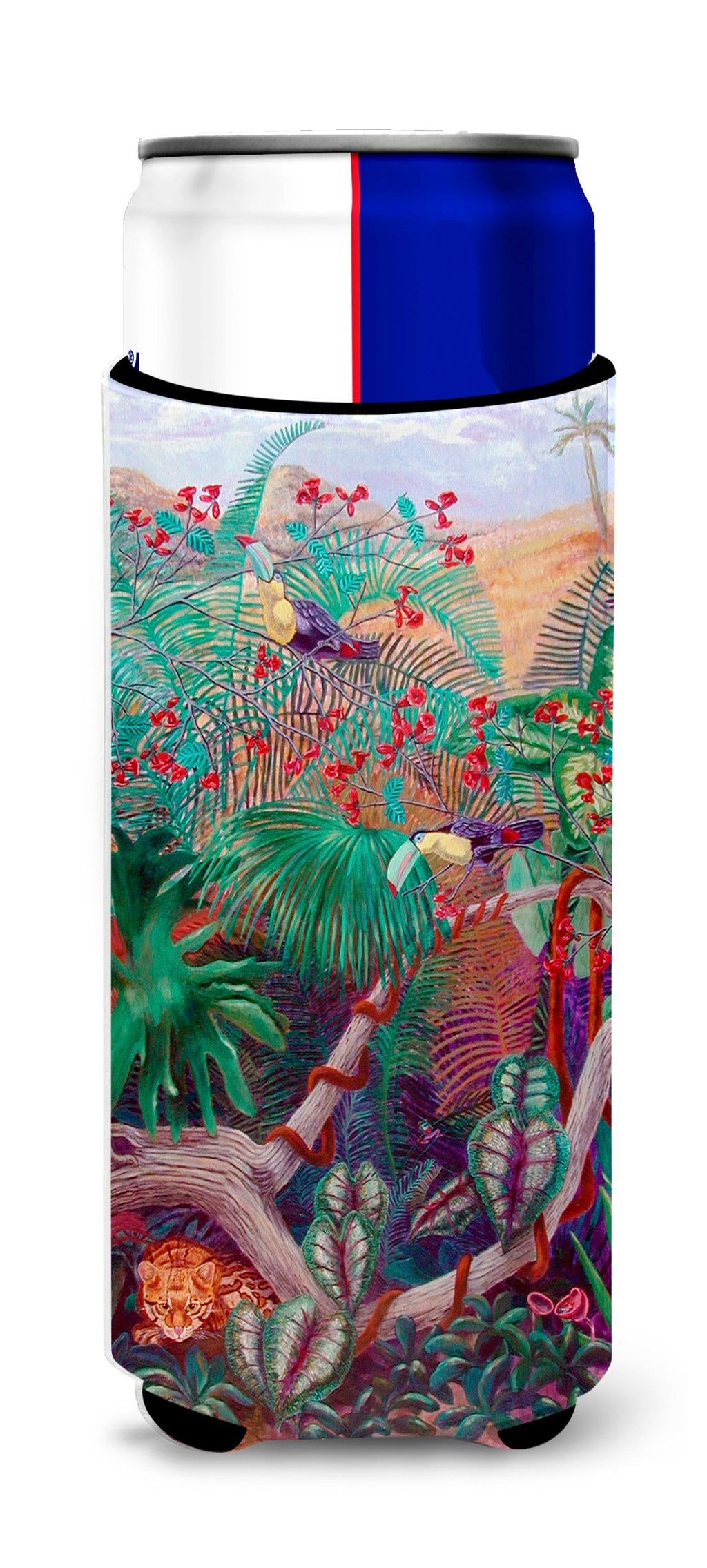 Bird - Toucan Slim Can Hugger , Insulated Foam Hugger for 12 oz Slim Cans, Beer Bottles & Water Bottles, Printed in USA