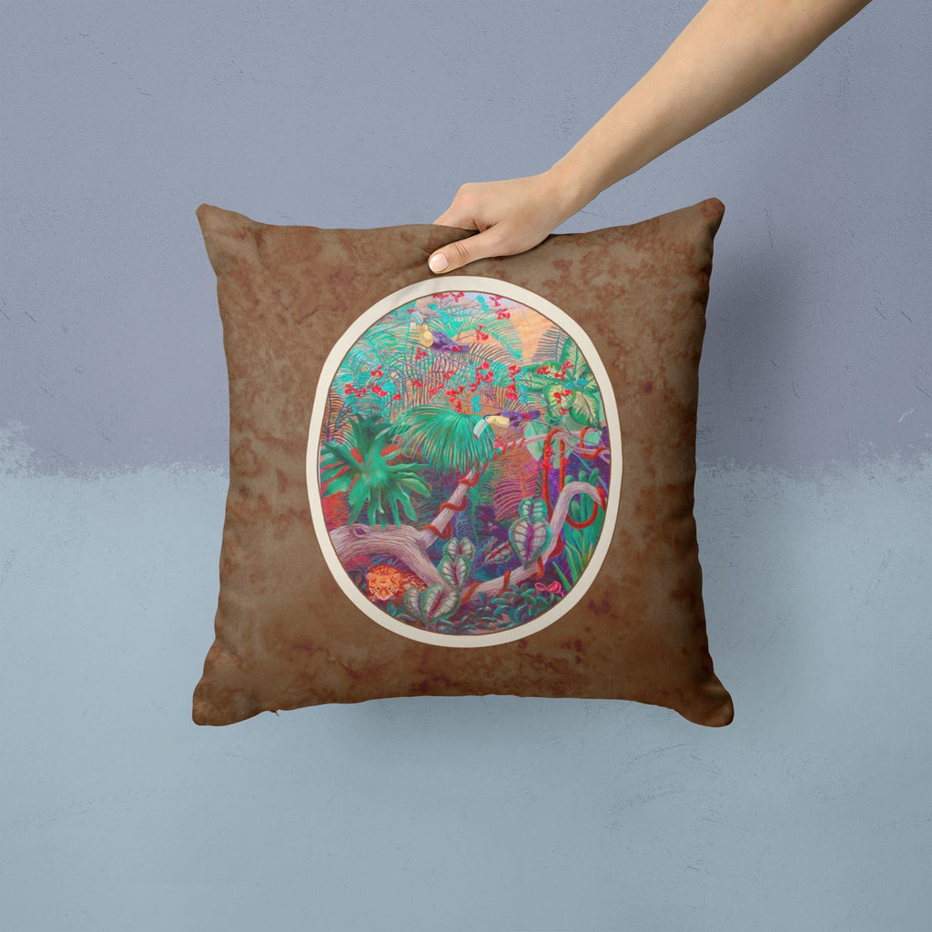 Bird - Toucan Decorative Throw Pillow 14x14 Indoor Outdoor Accent Cushion, Fabric Cover with Insert for Sofa, Bed, Porch & Living Room